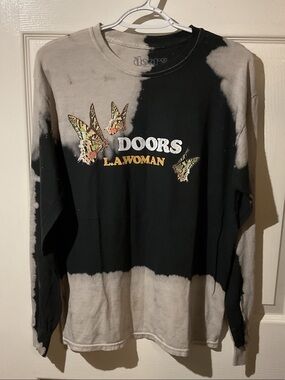 The Doors L.A. Woman Tie-Dye Long Sleeve Tee - Black & Gray